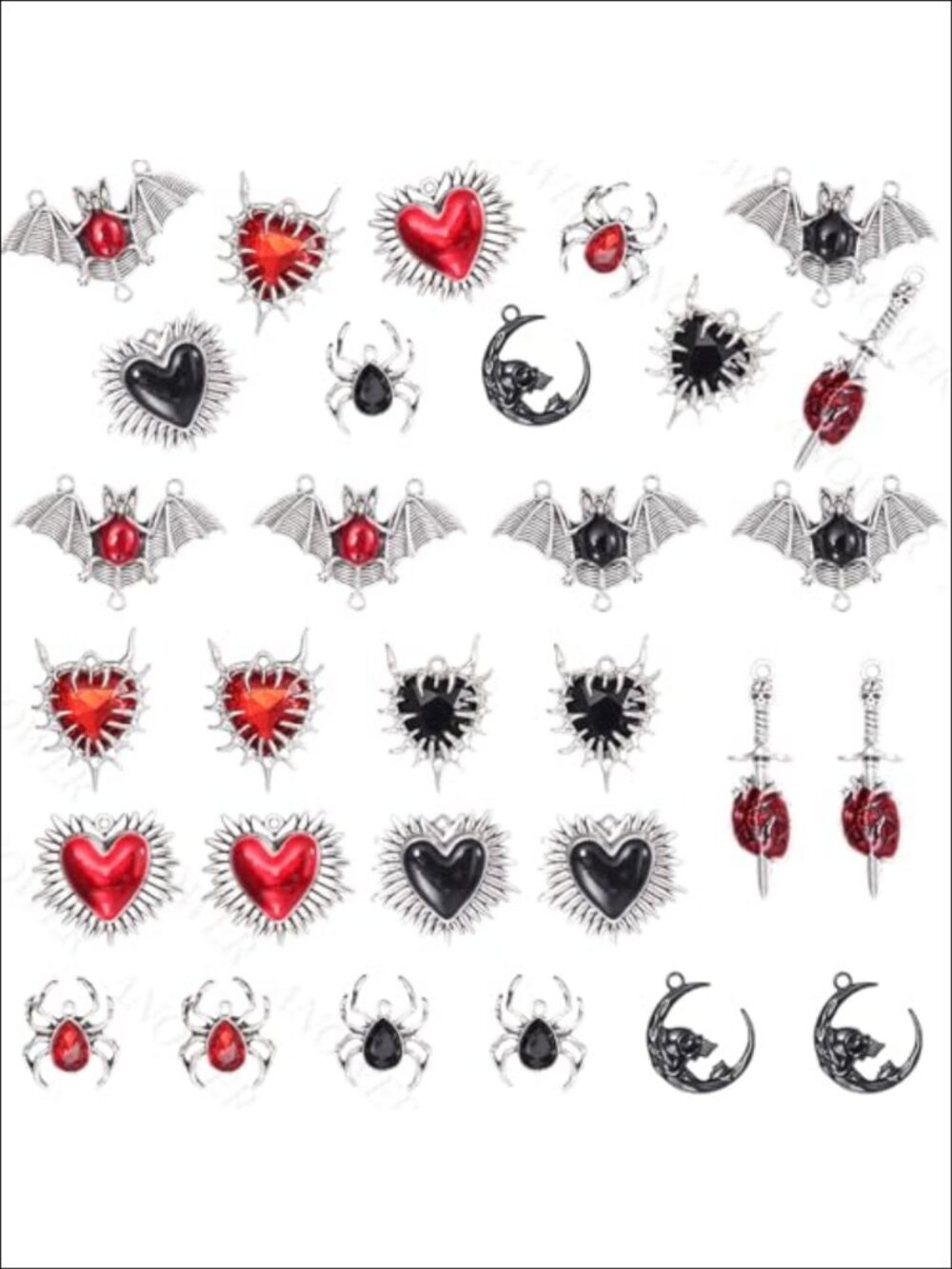 20pc Gothic Halloween Charms Alloy Resin Pendants for DIY Jewelry Making